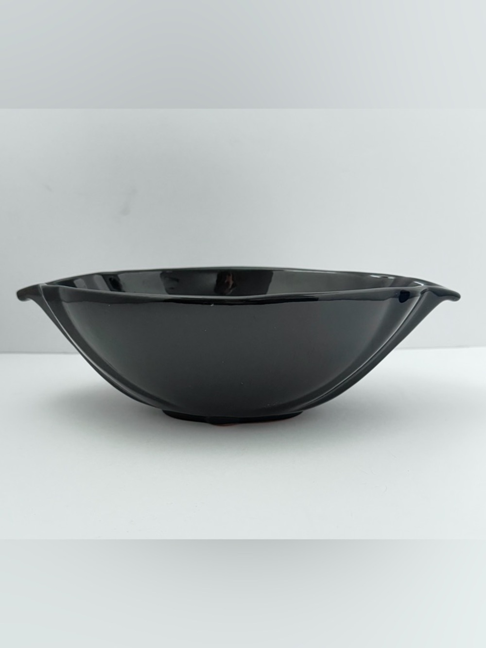 Vintage Frankoma 9” Oval Vegetable Bowl High Gloss Prairie Black #201 EUC!!